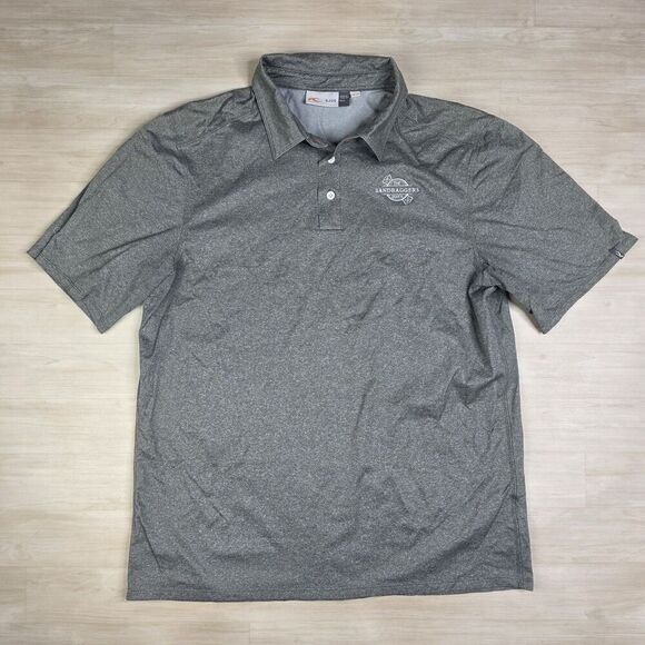 Kjus Polo Shirt Mens 2XL Gray Sandbaggers Golf Performance UPF 30 Lightweight - Picture 1 of 8